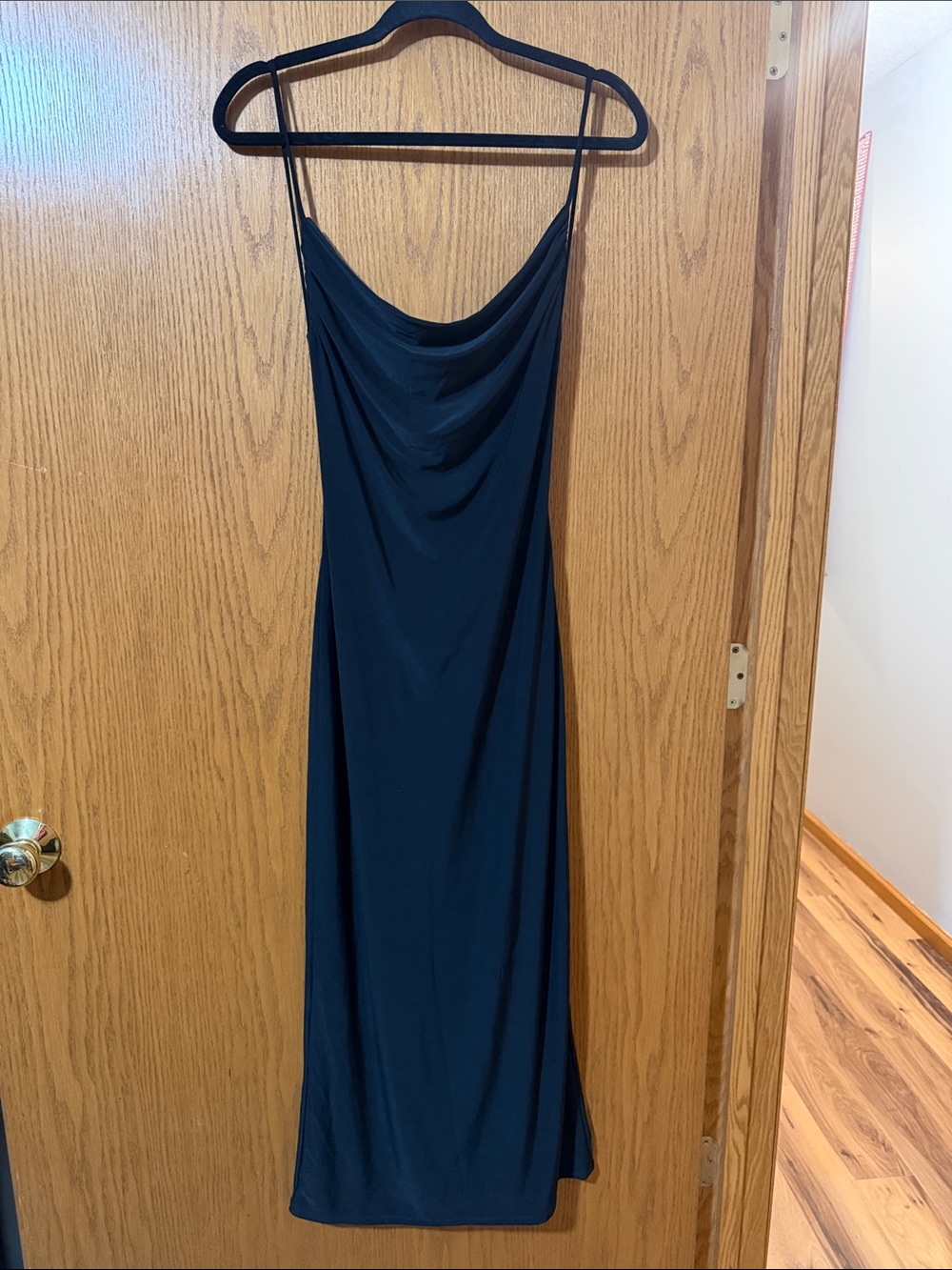 Black Cowl Neck Maxi Slip Dress